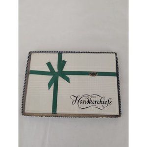 Vintage Sunlawn Mens Cotton Handkerchiefs Set of 2 Solid White Plaid Ireland NIB